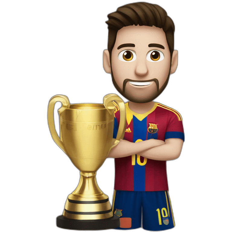 Messi con la copa del mundo emoji