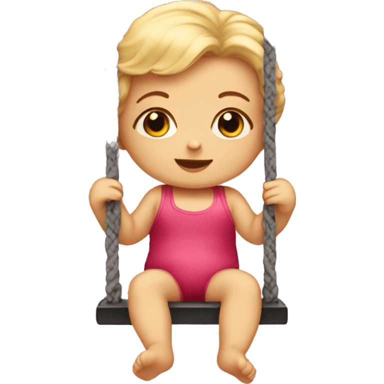 A baby doll on a swing emoji