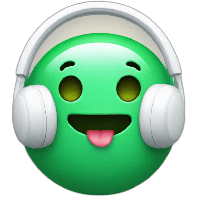 happy blob with white headphones emoji