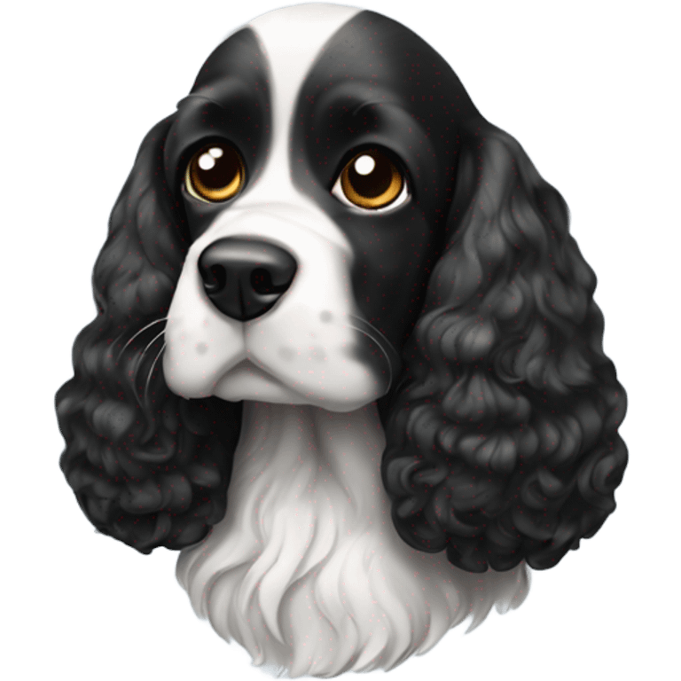 Black and white cocker spaniel  emoji