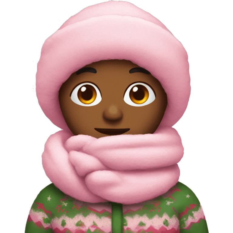 Pink cozy Christmas emoji