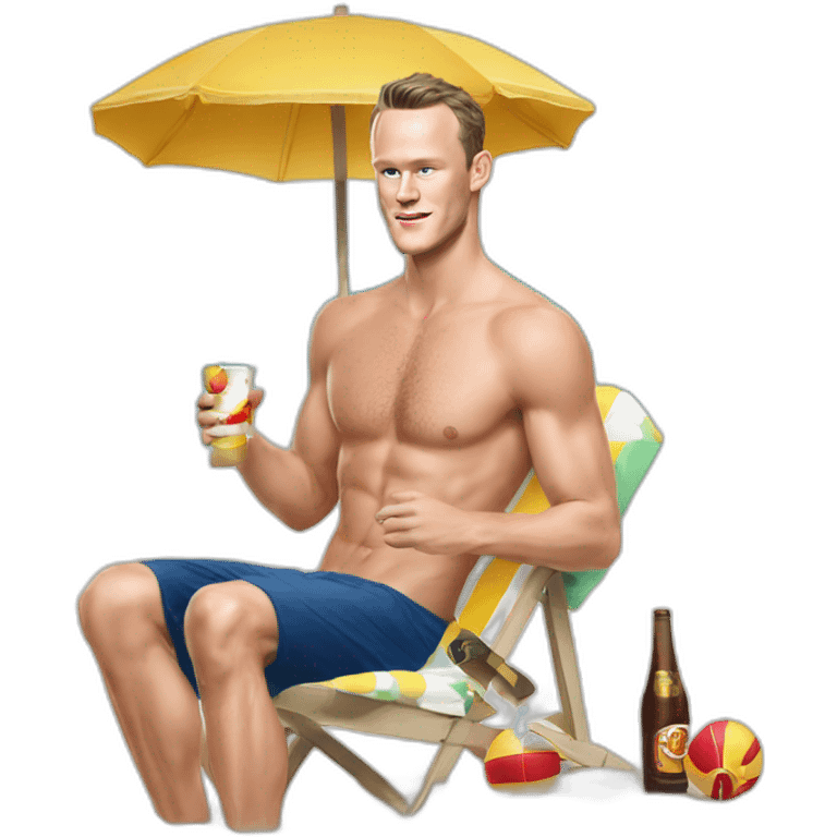 Jonathan Toews as a beach bum emoji