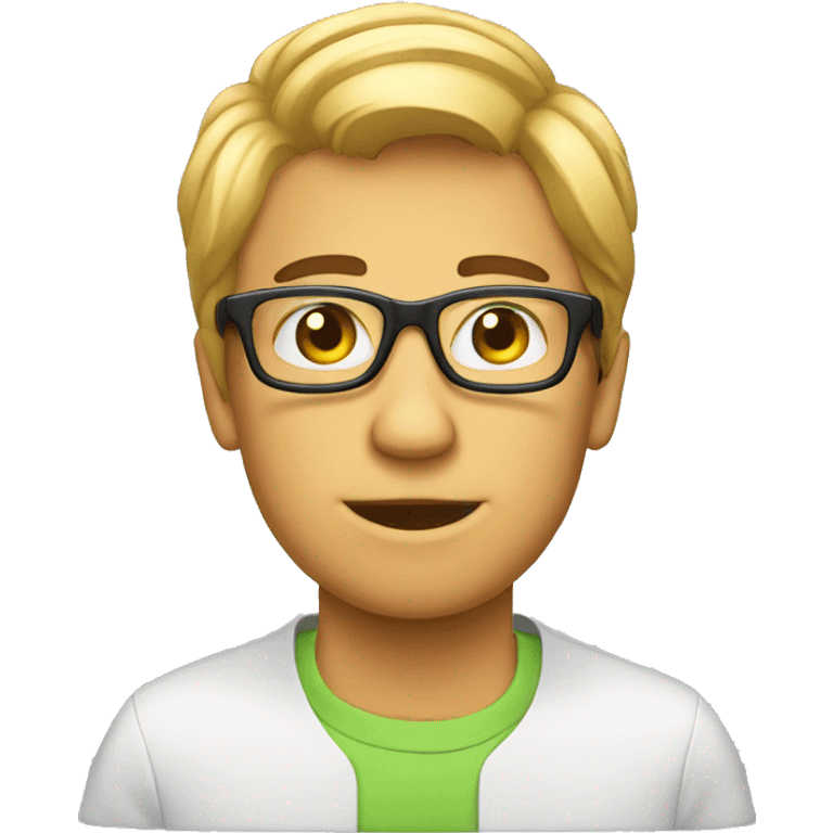 nerd on computer emoji