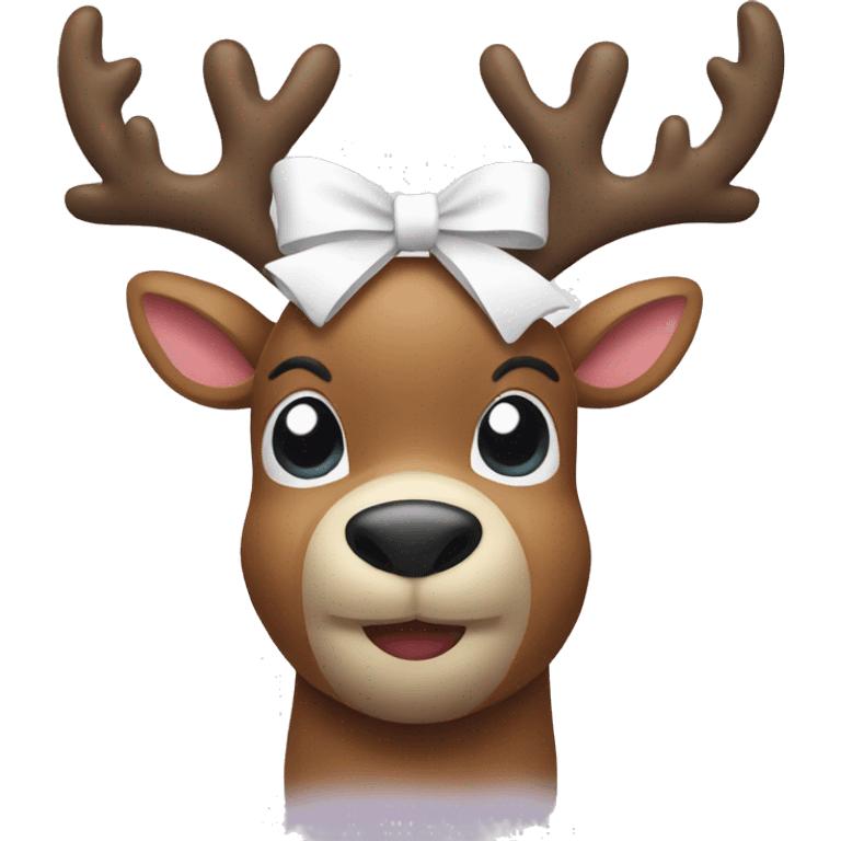 Reindeer with white bow emoji