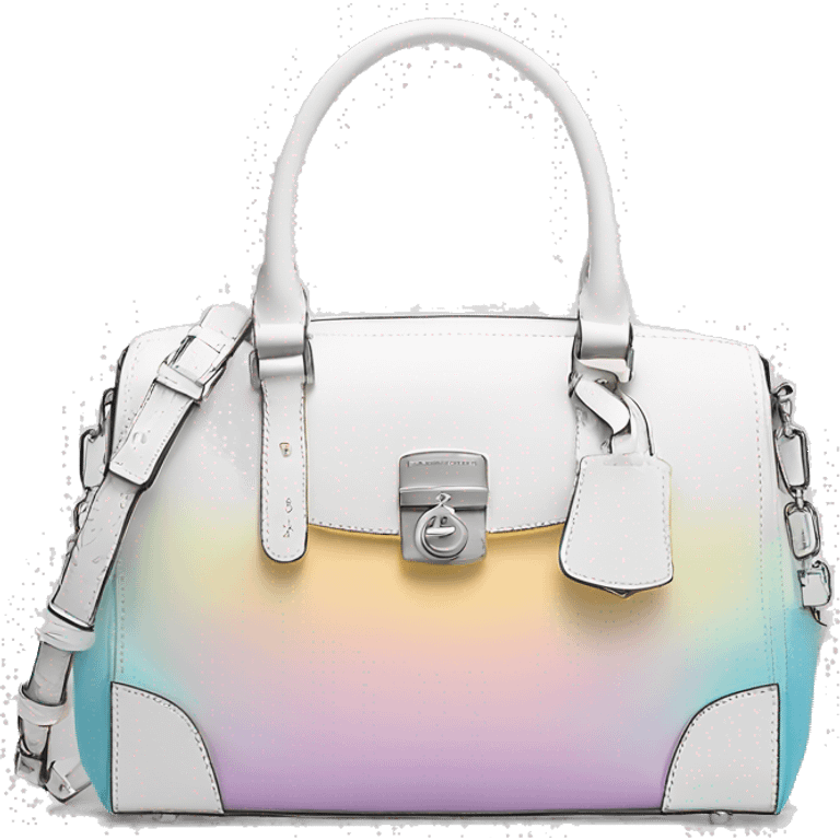 Realistic pastel to white ombre michael kors satchel purse. emoji