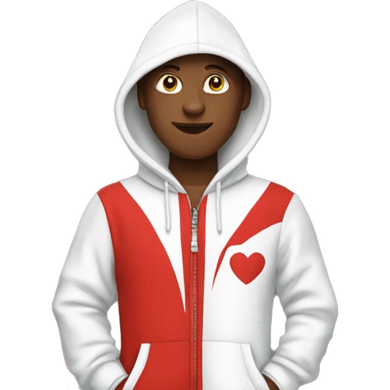 red and white zip up hoodie emoji