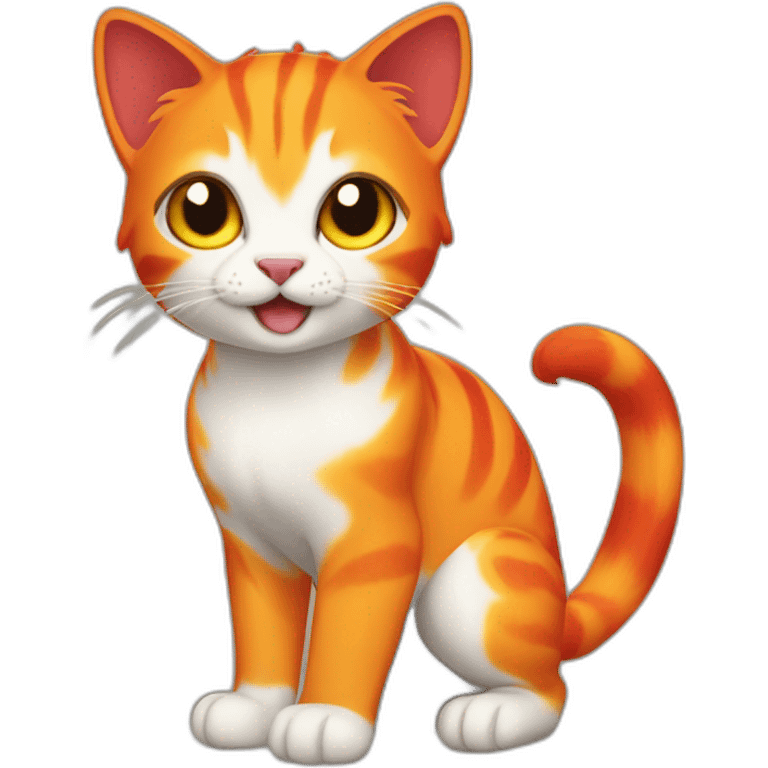 Flame-tailed cat emoji