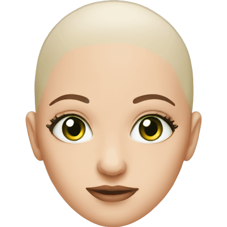 Bald green eyes girl emoji