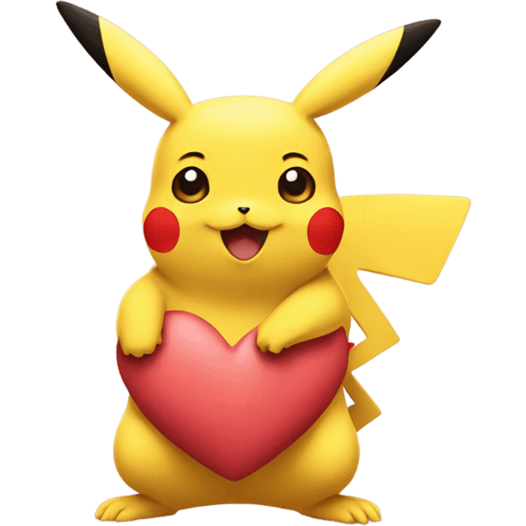 Pikachu with hearts emoji