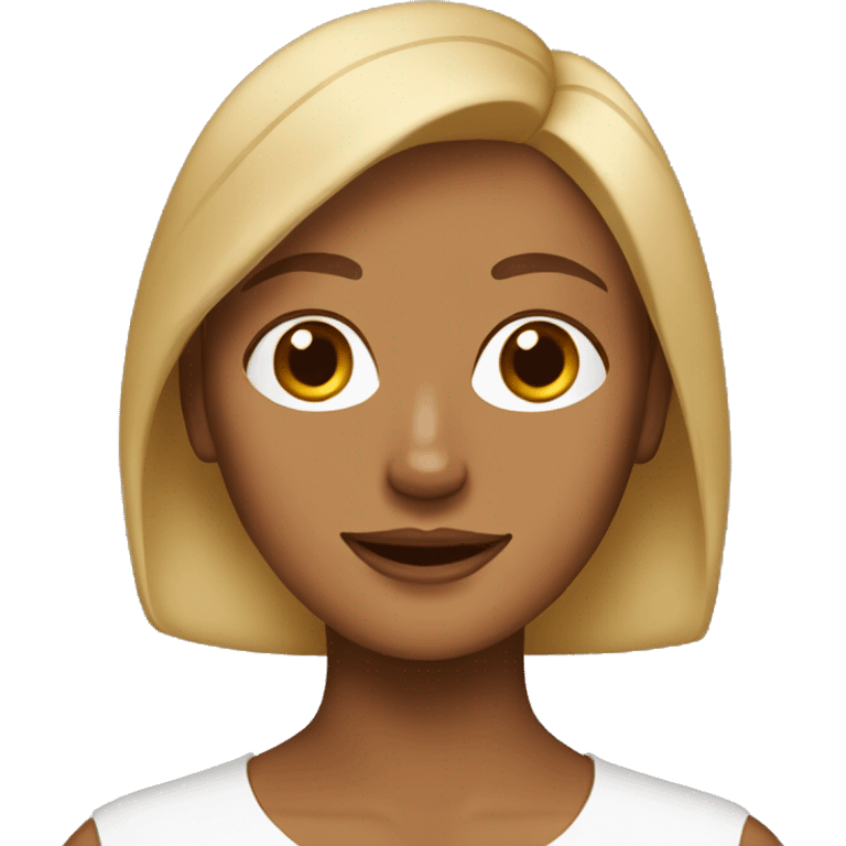 blonde woman with brown and white chiweenie emoji