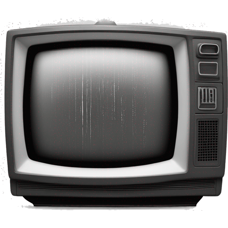 old crt tv with black and white glitchy static on the screen emoji