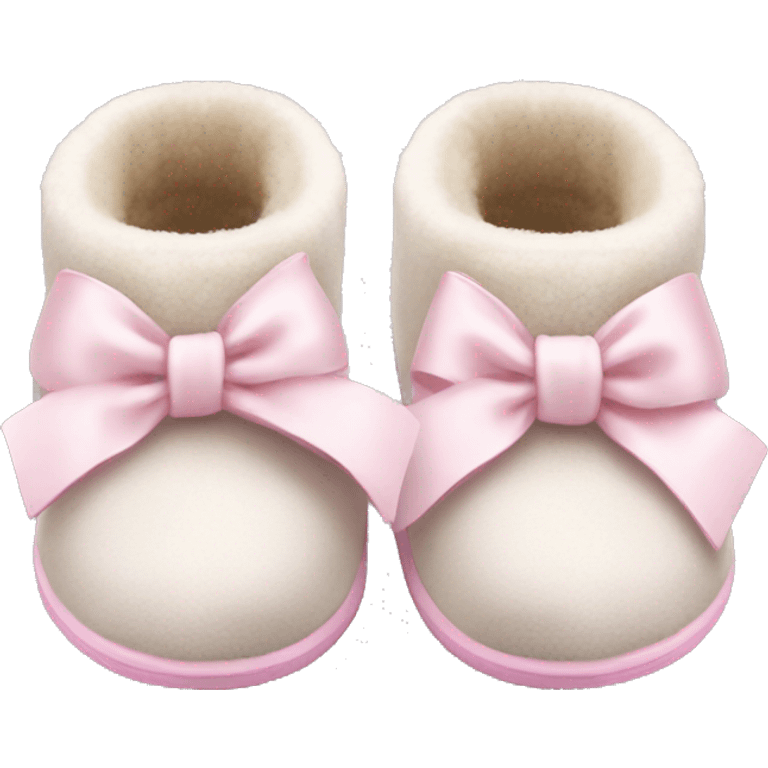 White Ugg slippers light pink bows  emoji