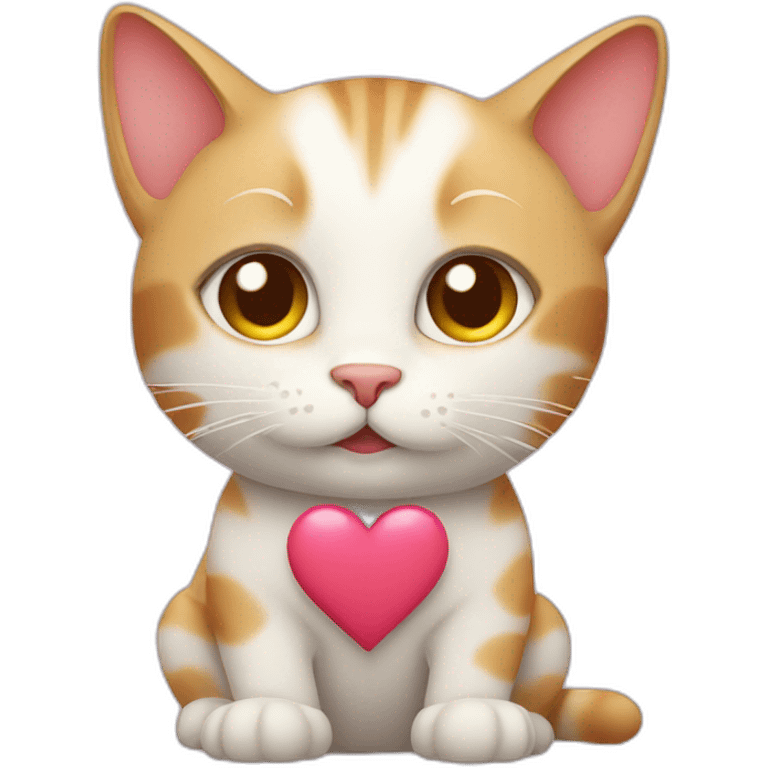 Cat shows heart emoji