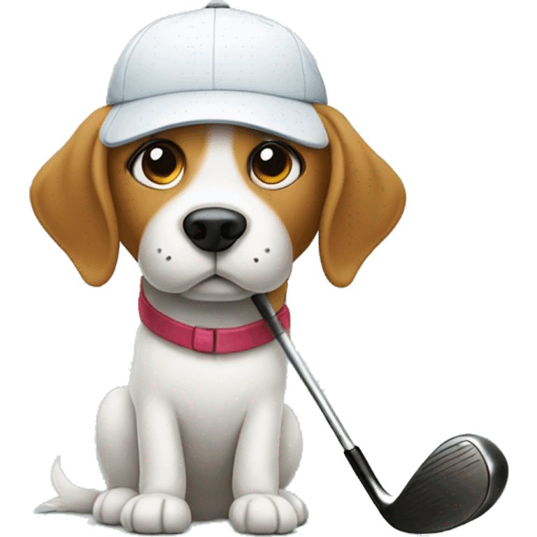 Dog golfer emoji