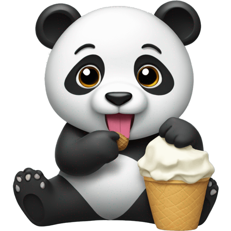 Panda eating ice cream emoji