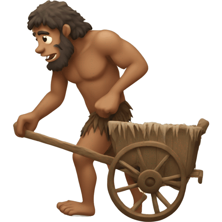 caveman pulling cart  emoji