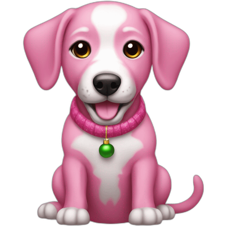 christmas pink dog emoji