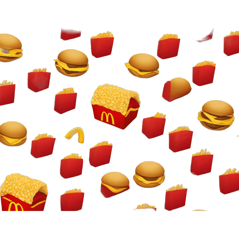 “McDonald’s store with the iconic golden arches, a red and yellow color scheme, and a simple, recognizable design that captures the essence of a fast food restaurant.” emoji