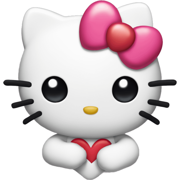 Hello kitty with heart eyes emoji