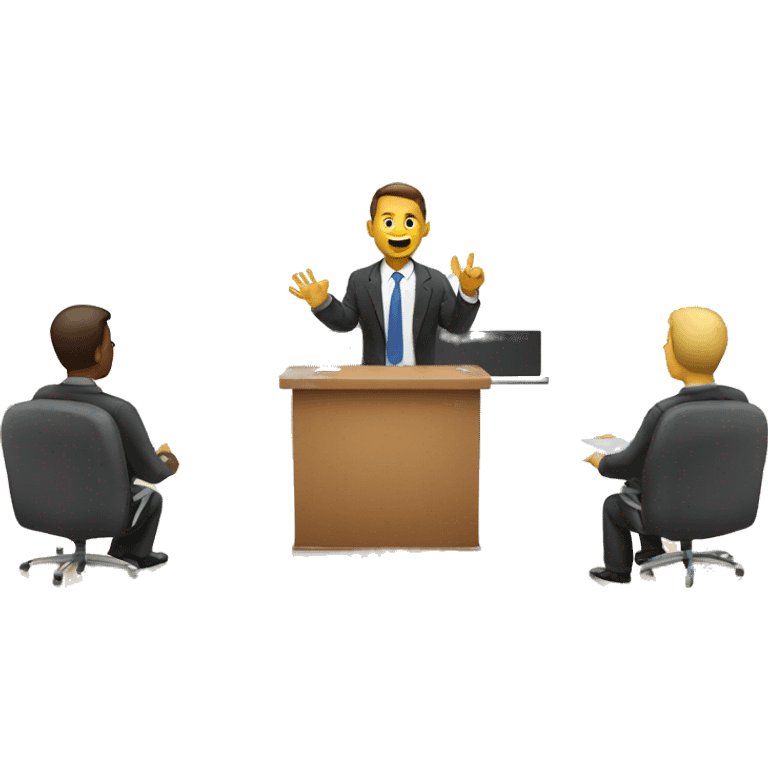 A businessman giving a presentation. emoji