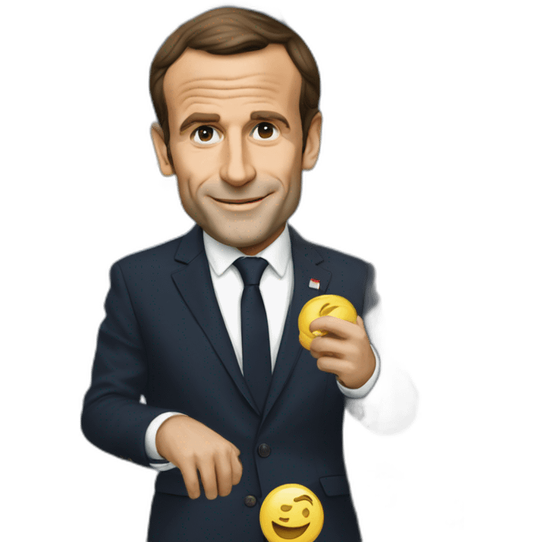 macron qui fait un doigt d’honneur emoji