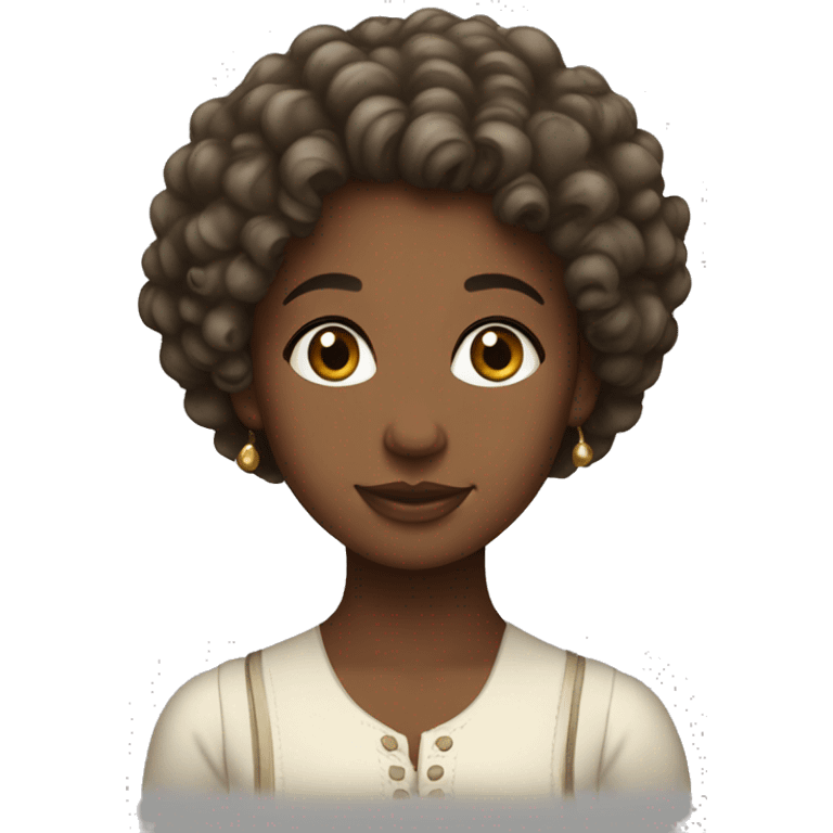 Georgian girl with curly hair  emoji