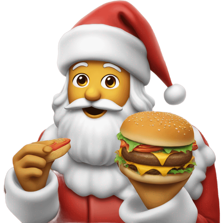 Santa eating an burger  emoji