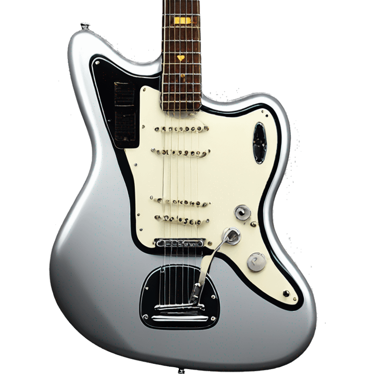 vintage silver chrome fender jazzmaster guitar emoji