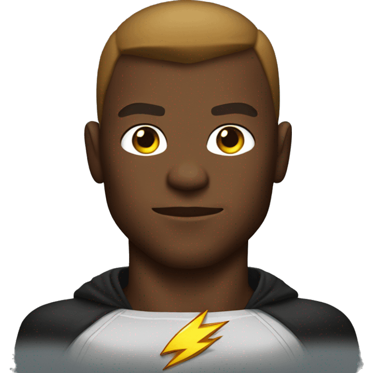 Handsome Black man dressed as The Flash emoji