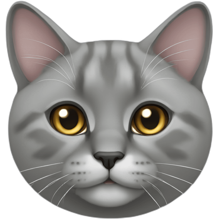 Grey lop-eared british cat emoji