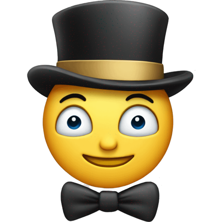 wink emoji with tophat emoji