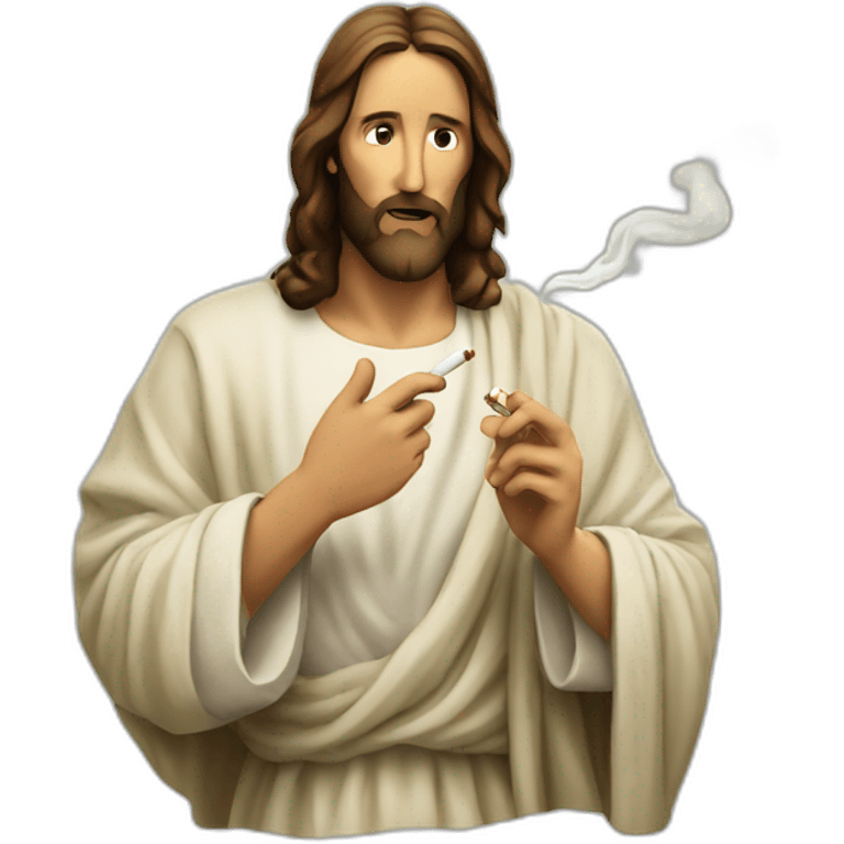 Jesus Christ smoking a cigarette emoji