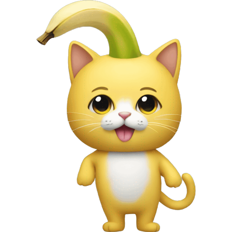 A cat wearing banana costume  emoji