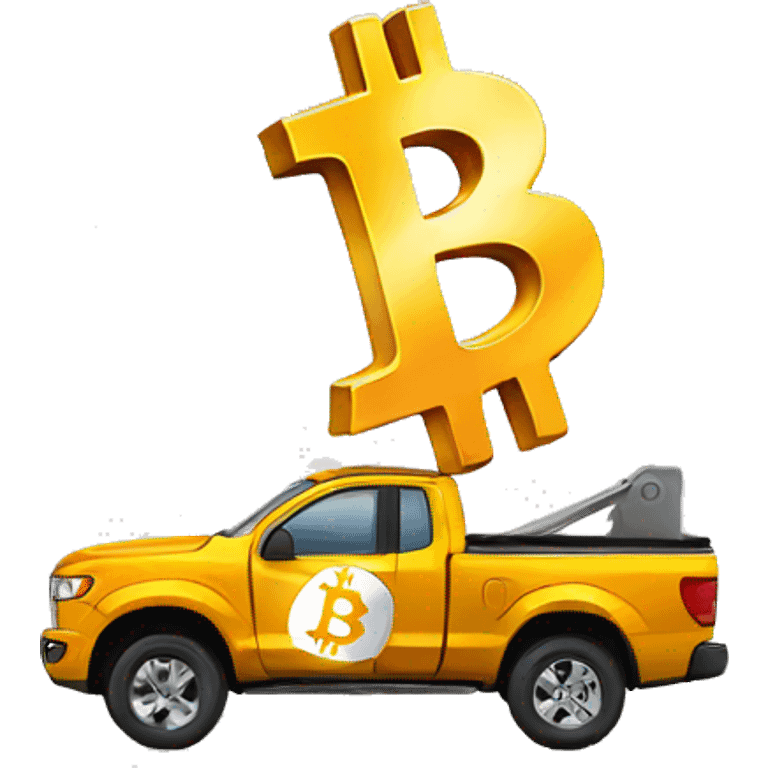 bitcoin on a pickup emoji