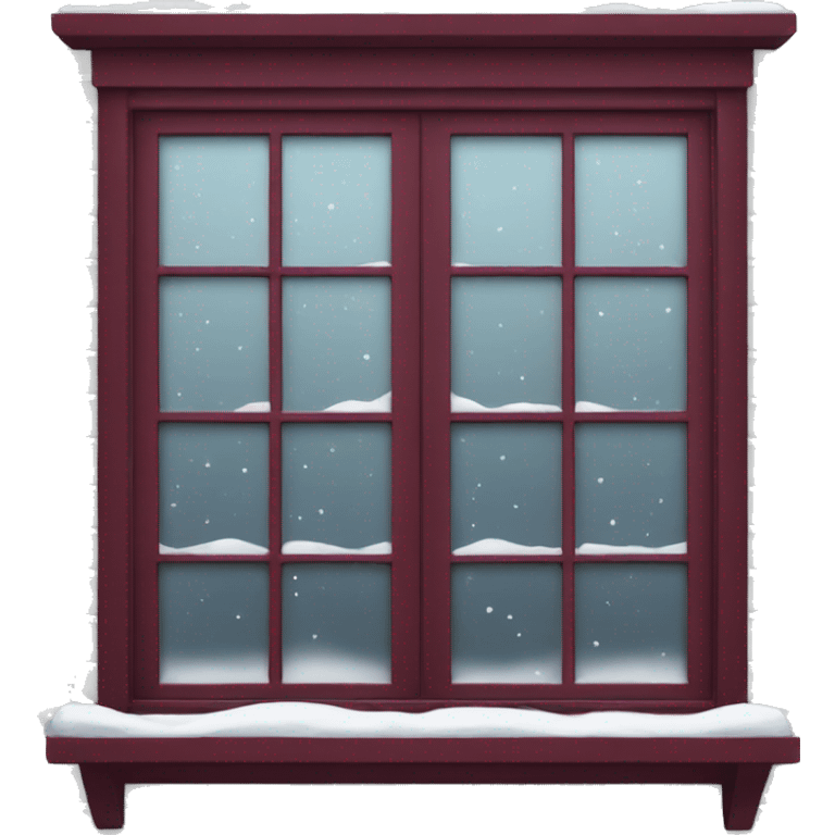 snowy burgundy window  emoji