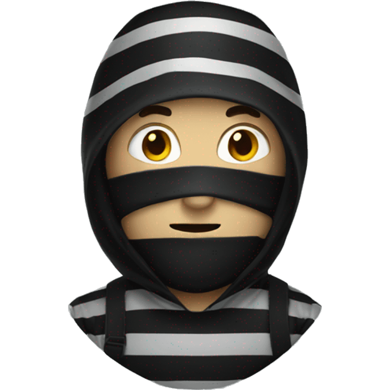 Robber with mask and stripes  emoji