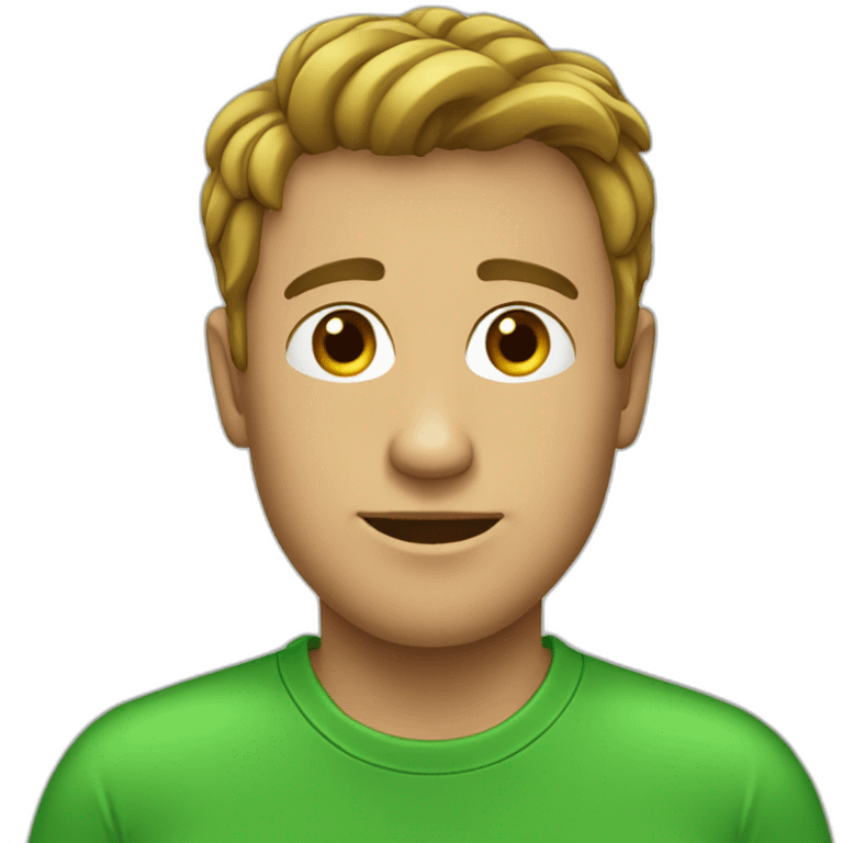 Guy with green t-shirt emoji