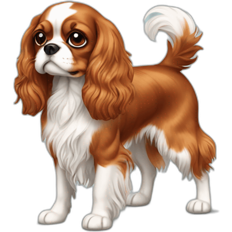 dog Cavalier King Charles Spaniel full height emoji