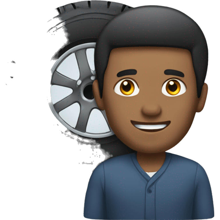 A man selling tire emoji