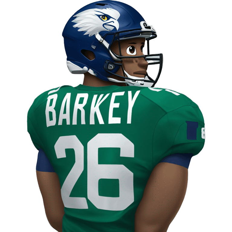 Saquon Barkley in Green Eagles jersey with number 26 emoji