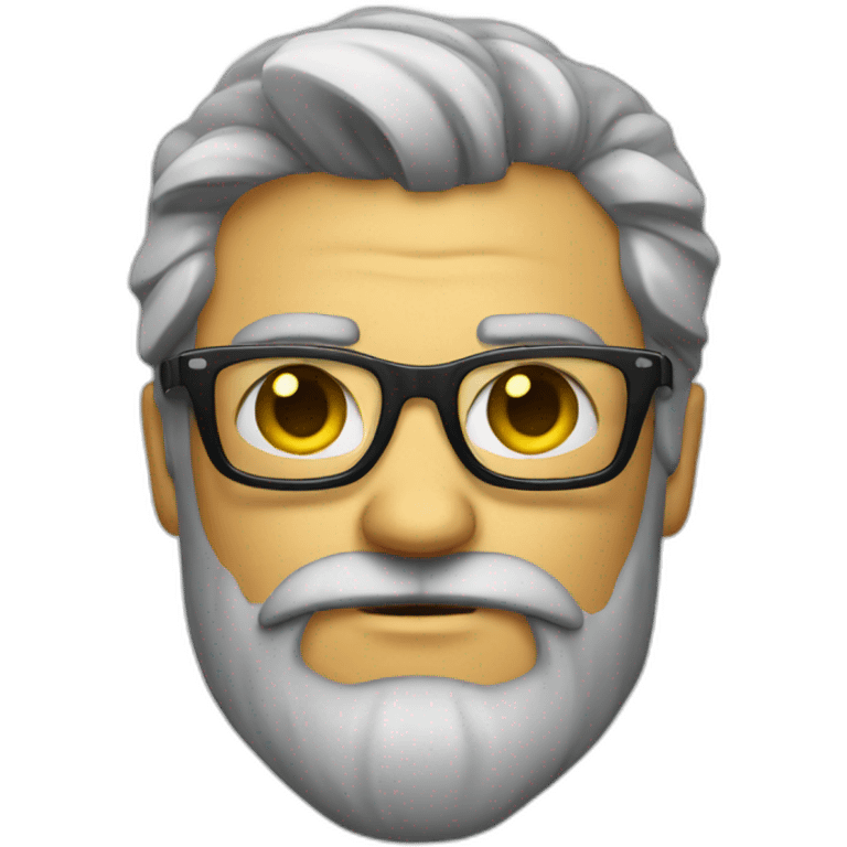 a gentleman, beard, sunglasses, slicked grey hair, cool, looking angry emoji