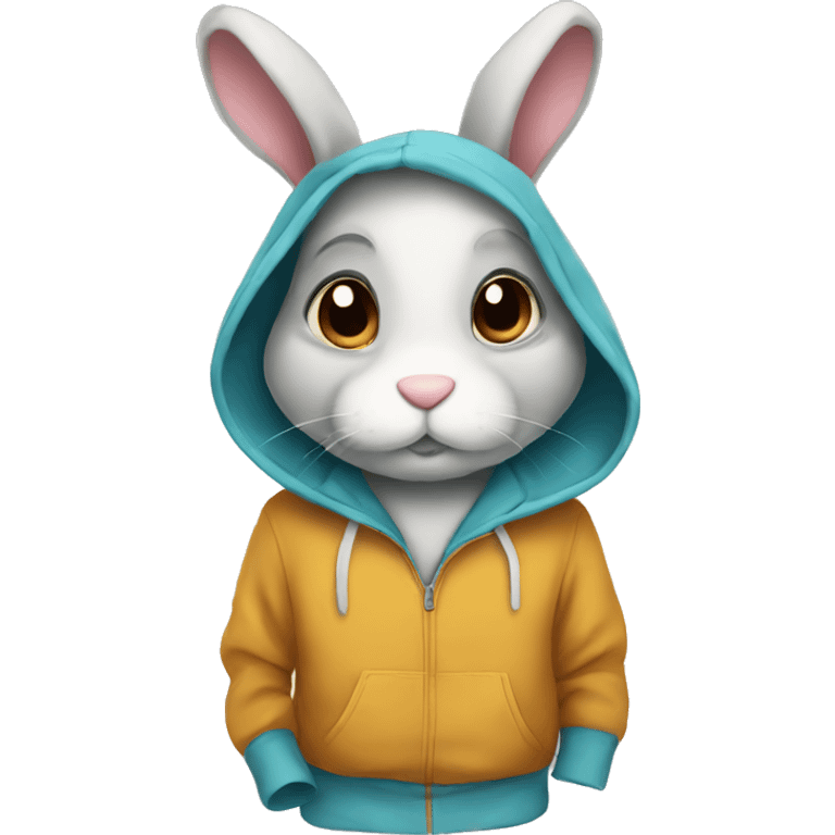 Bunny in a hoodie emoji