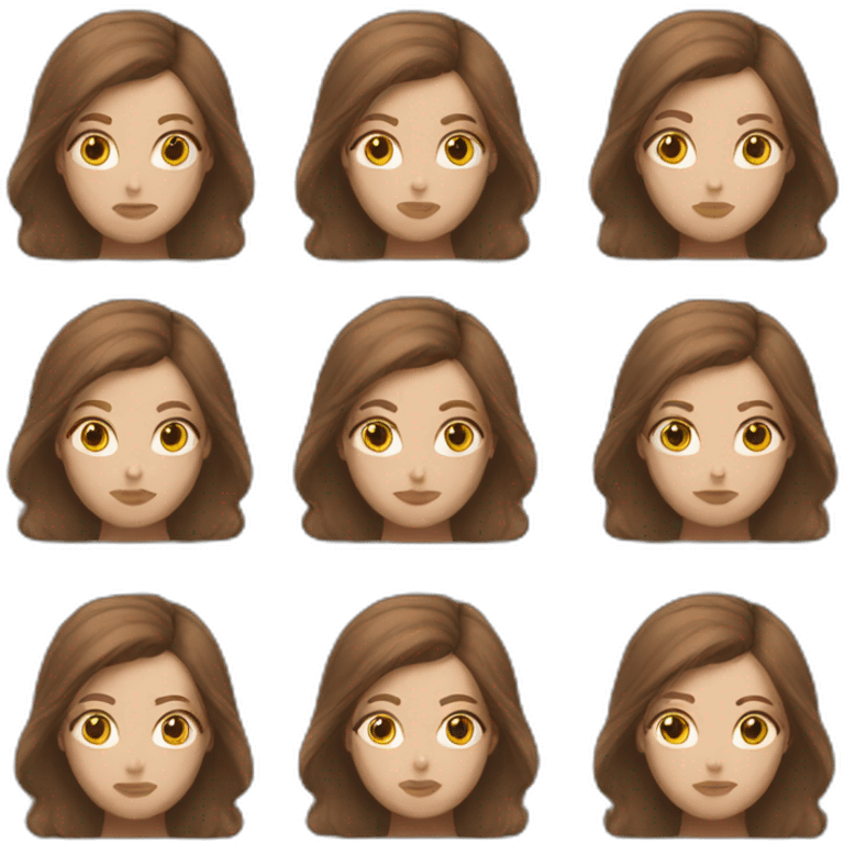 Unemployed white women brown hair emoji