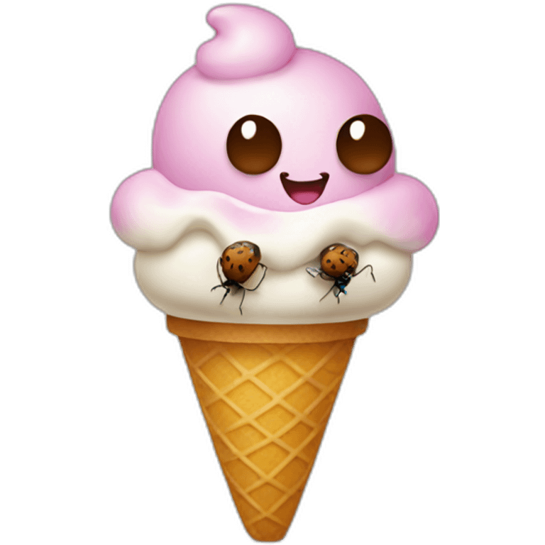 icecream with bugs emoji