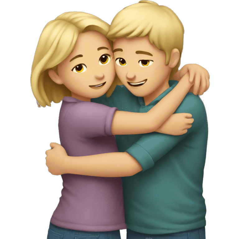 Boy and girl huging emoji