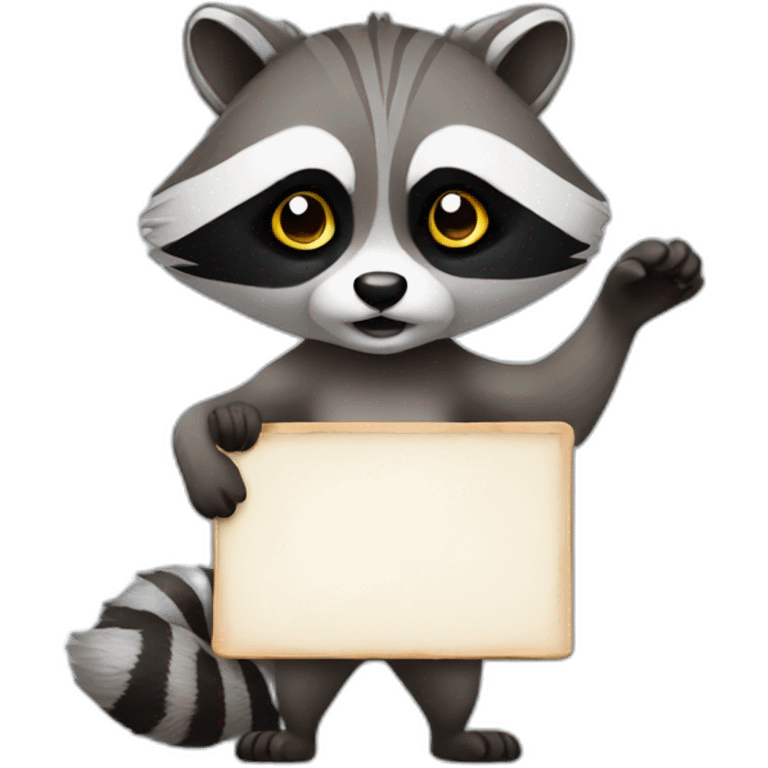 Racoon with a sign emoji