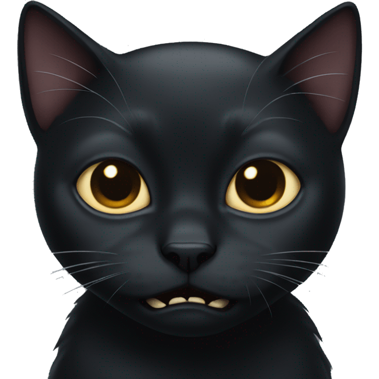 Black cat crying  emoji