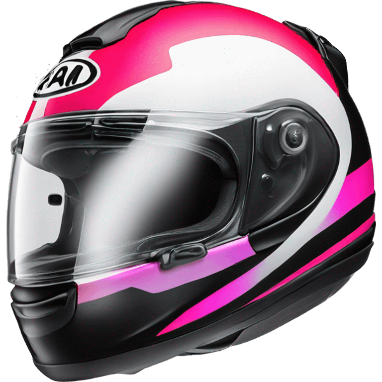 Casque moto jet arai de 3 quart avec des couleurs flashy emoji