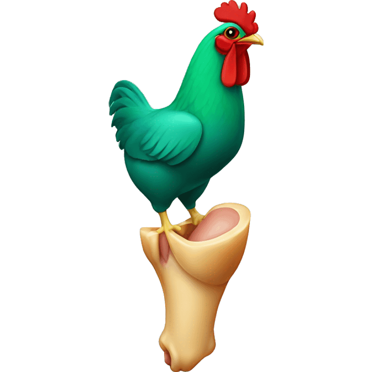 Blue green and red chicken leg  emoji