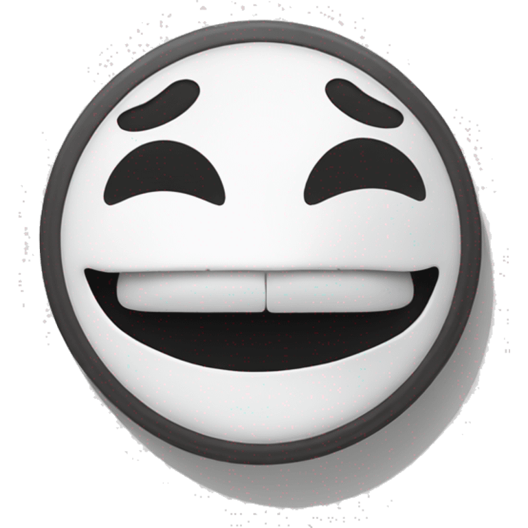 black/white smiley with snus in the upper lip emoji